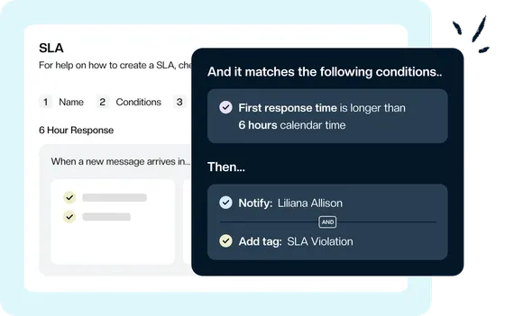 A service level agreement counting down the time left to respond