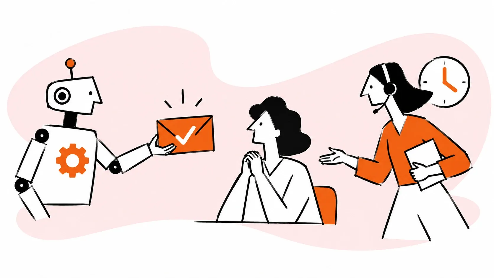 An automated acknowledgment reassures a customer waiting for an agent.