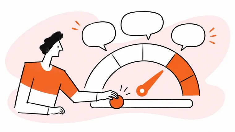 Customer feedback informs a satisfaction gauge and a practical adjustment.