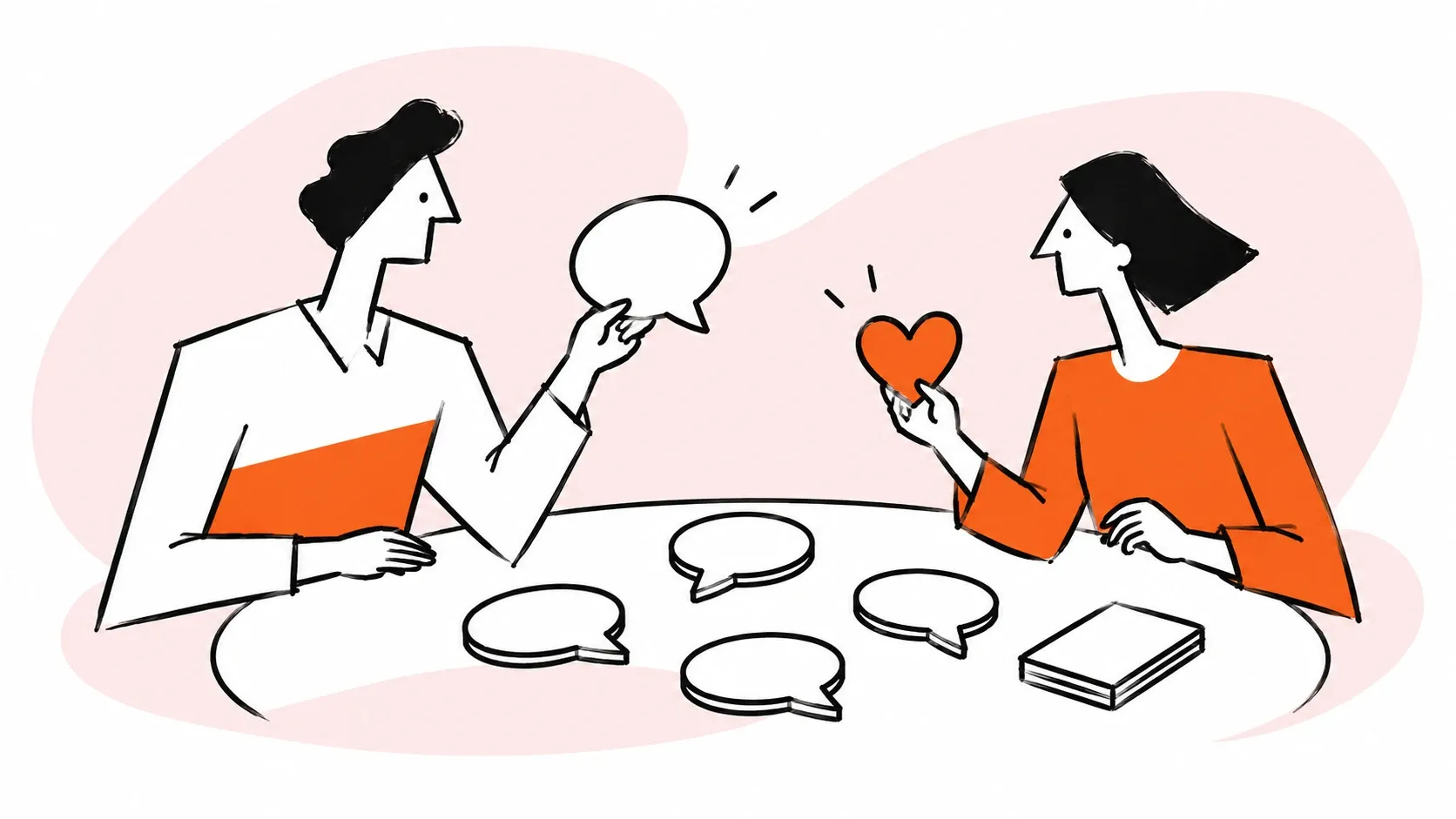 Teammates practice customer service skills through a game.