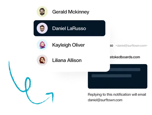 A support email assigned to a teammate from inside Gmail