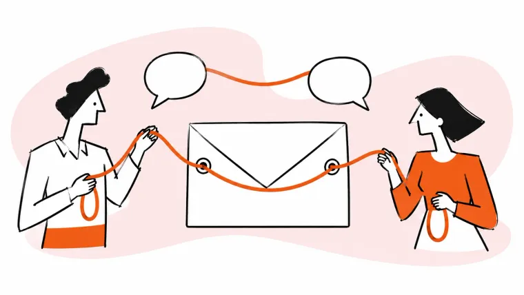 Distributed teammates connect their conversations through a shared inbox.