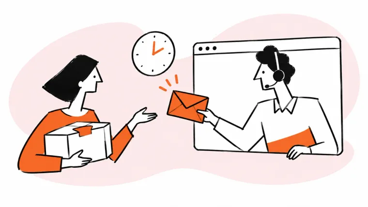 E-commerce support helps a shopper with an order.