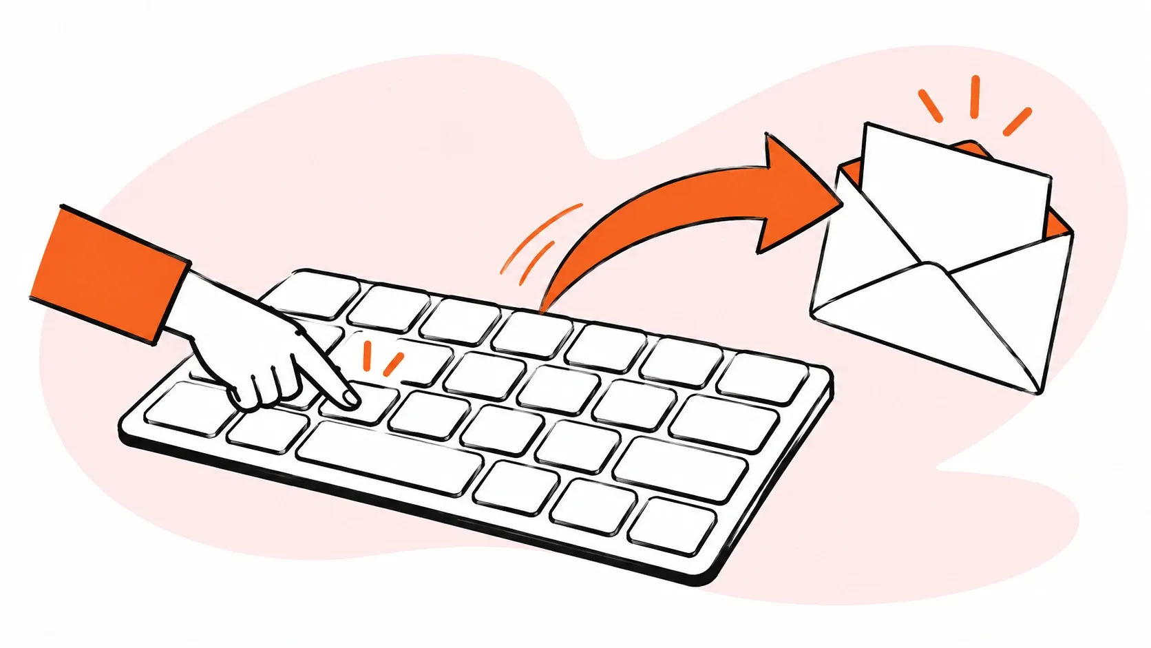A keyboard shortcut sends an email action forward quickly.