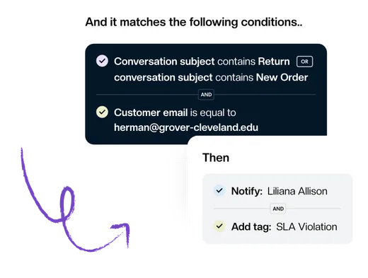 A Keeping workflow assigning an incoming ticket automatically