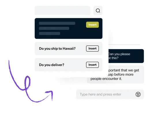 A saved reply template being inserted into a Gmail response