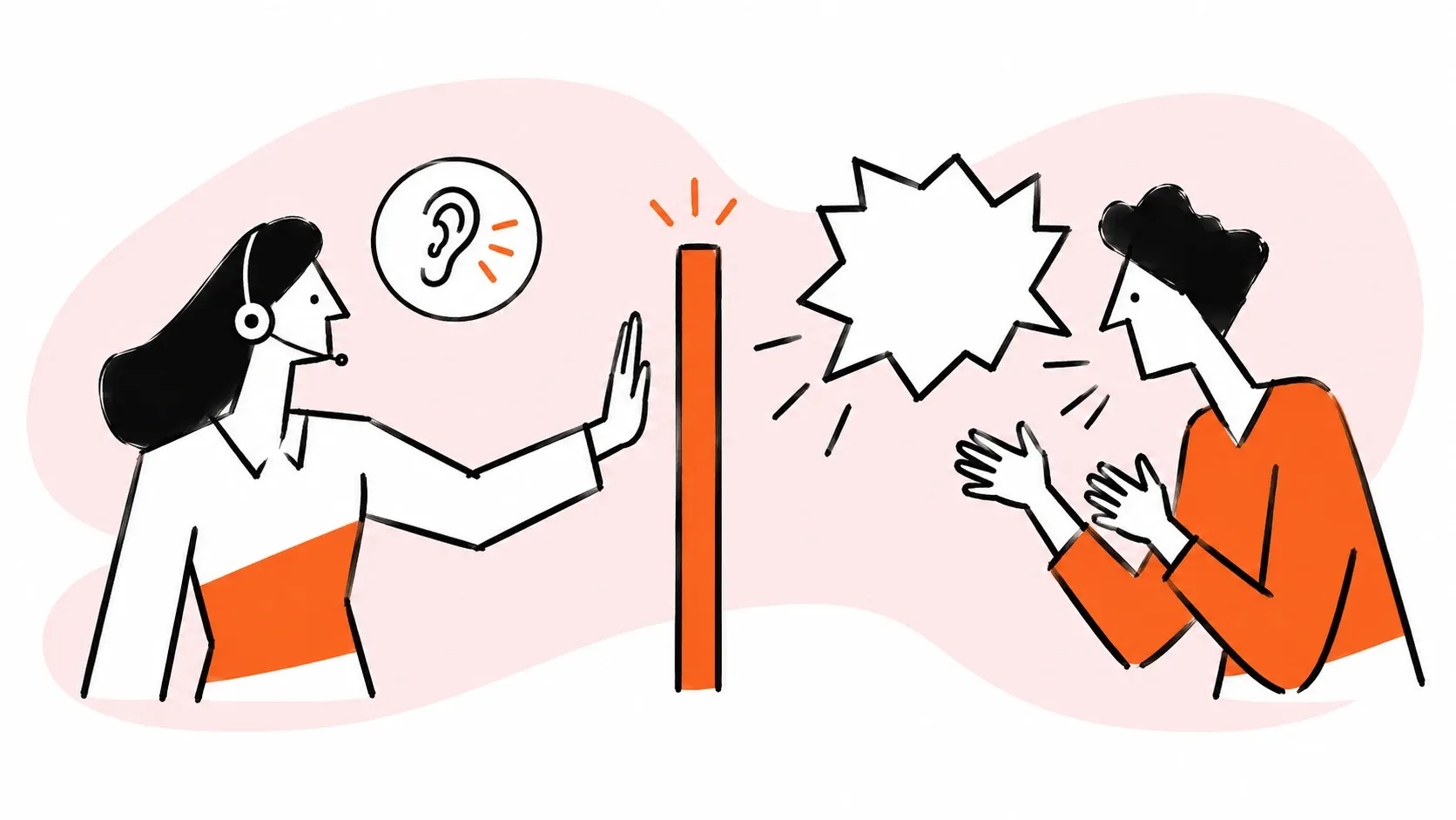 An agent stays calm and sets a boundary during a difficult interaction.