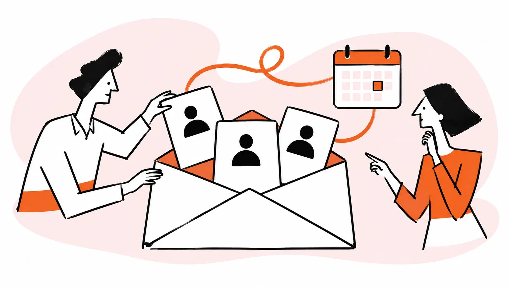 An email inbox organizes customer contacts and follow-ups.