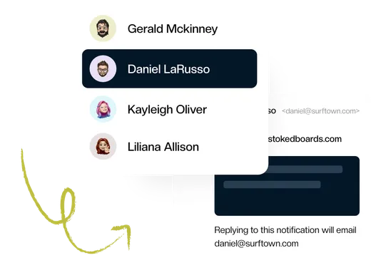A customer email assigned to a teammate from inside Gmail