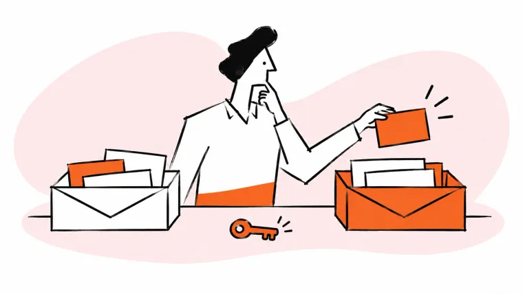 A person selects the shared inbox that fits the team's email.