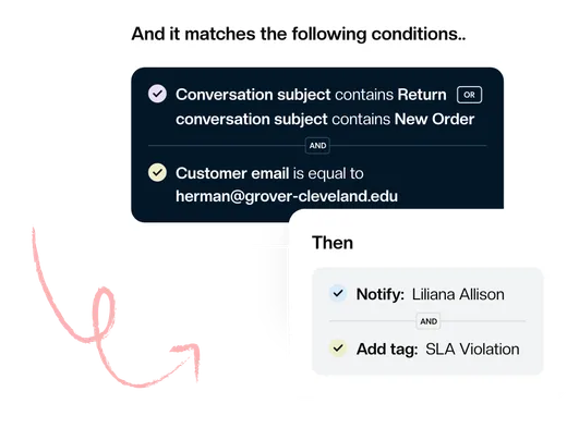 A Keeping workflow assigning an incoming shipment email automatically
