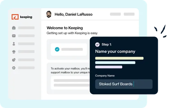 Connecting a shared mailbox to Keeping in a single step