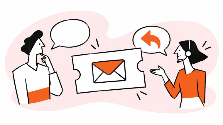 A support ticket records a customer conversation.