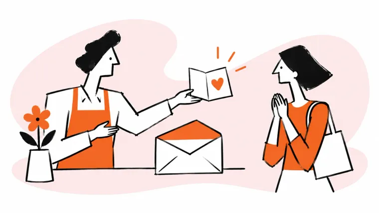 A personal thank-you note shows appreciation for a customer.