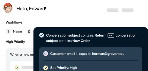 A Keeping workflow assigning an incoming email automatically