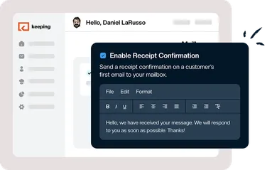An automatic confirmation email sent to a customer