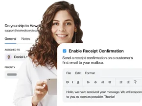 A shipping question answered from a Keeping mailbox in Gmail