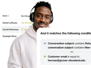 An IT support workflow matching an incoming ticket to a rule