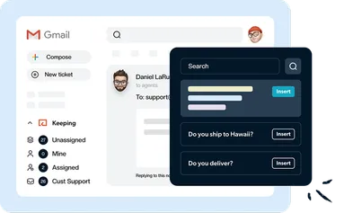 Choosing a saved reply template inside Gmail