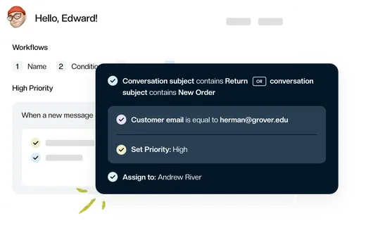 A Keeping workflow with if/then rules for handling incoming email.