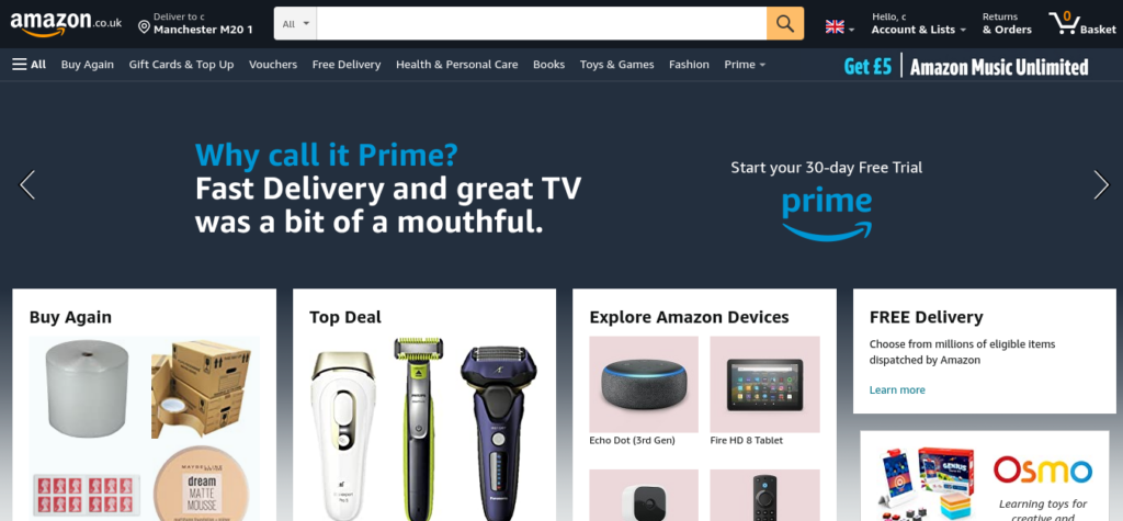 Amazon Homepage