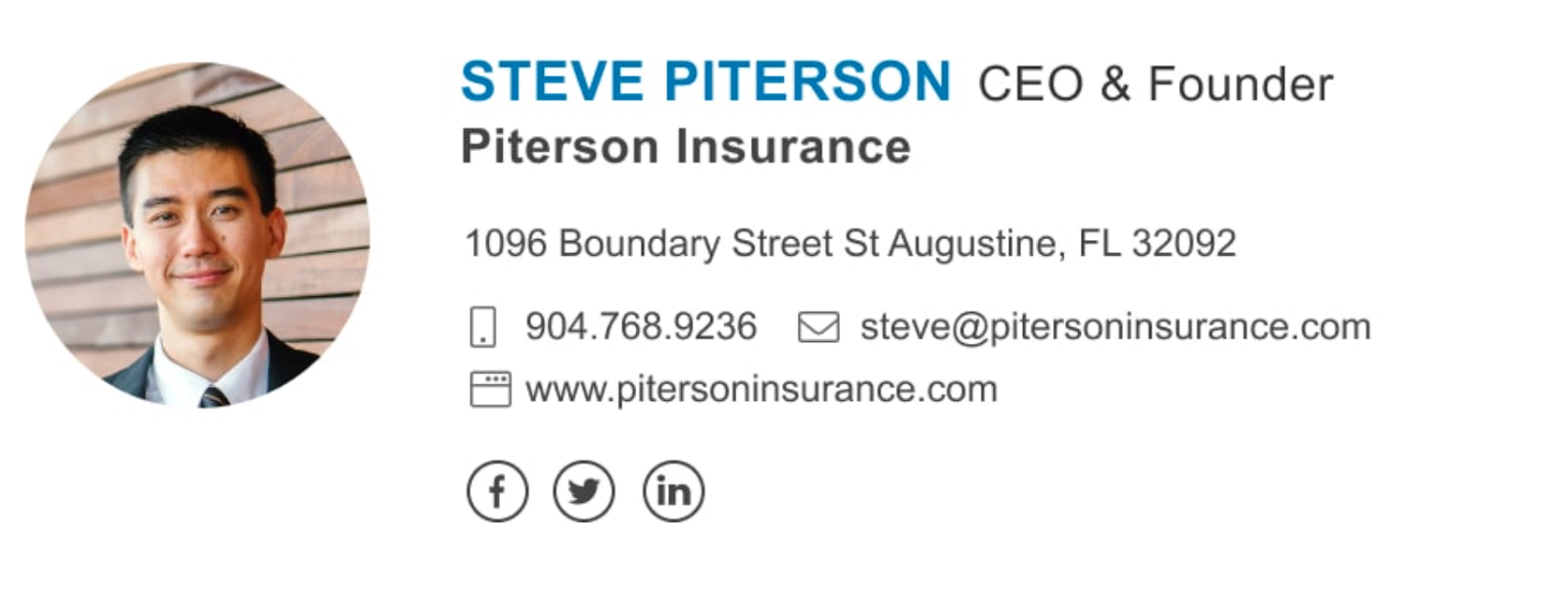 Example of a Gmail signature template. 