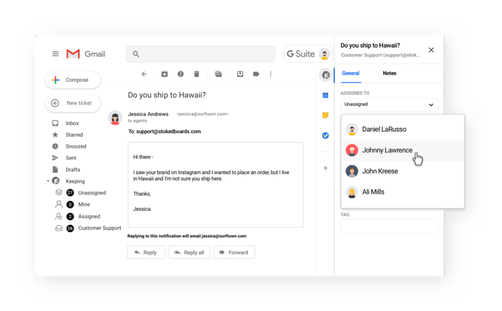 Keeping, a dedicated CRM software for Gmail.