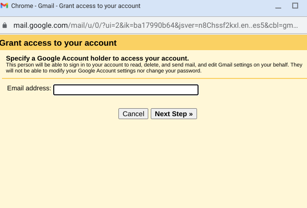 Grant access to your account