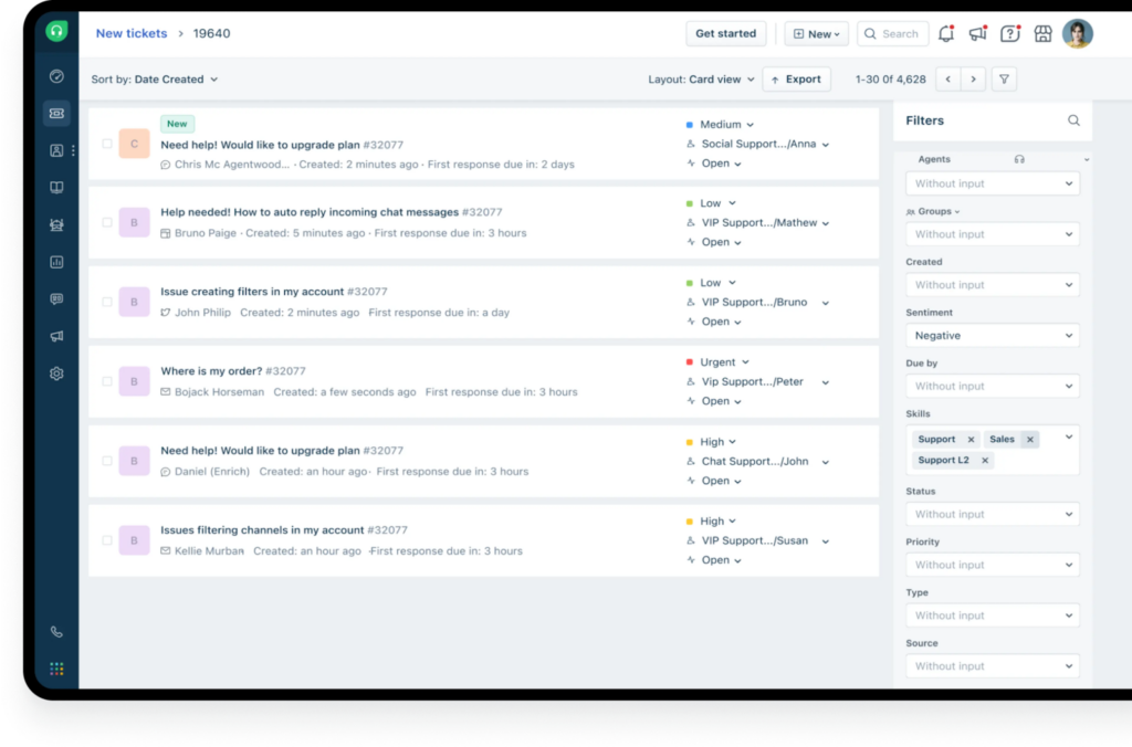 Freshdesk email response time dashboard. 