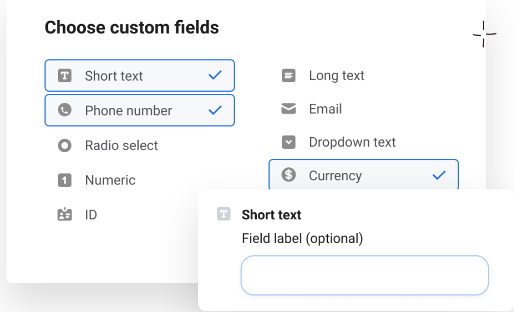 Custom fields in DragApp.