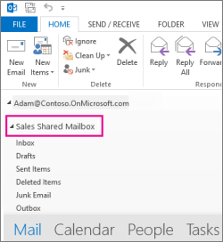 Shared inbox in Outlook.