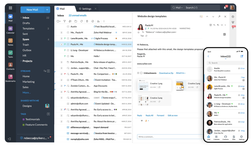 Zoho Mail.