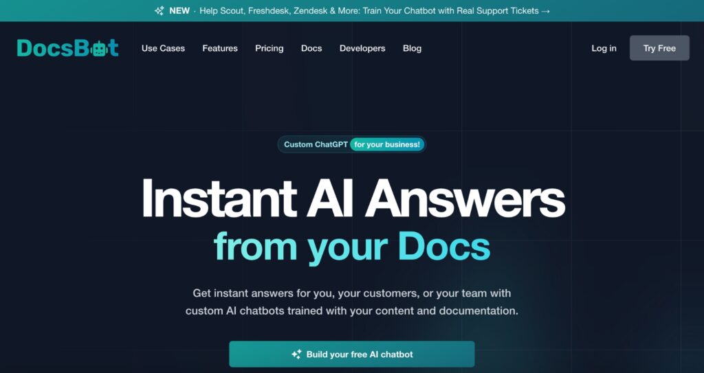 DocsBot AI - A custom ChatGPT for businesses