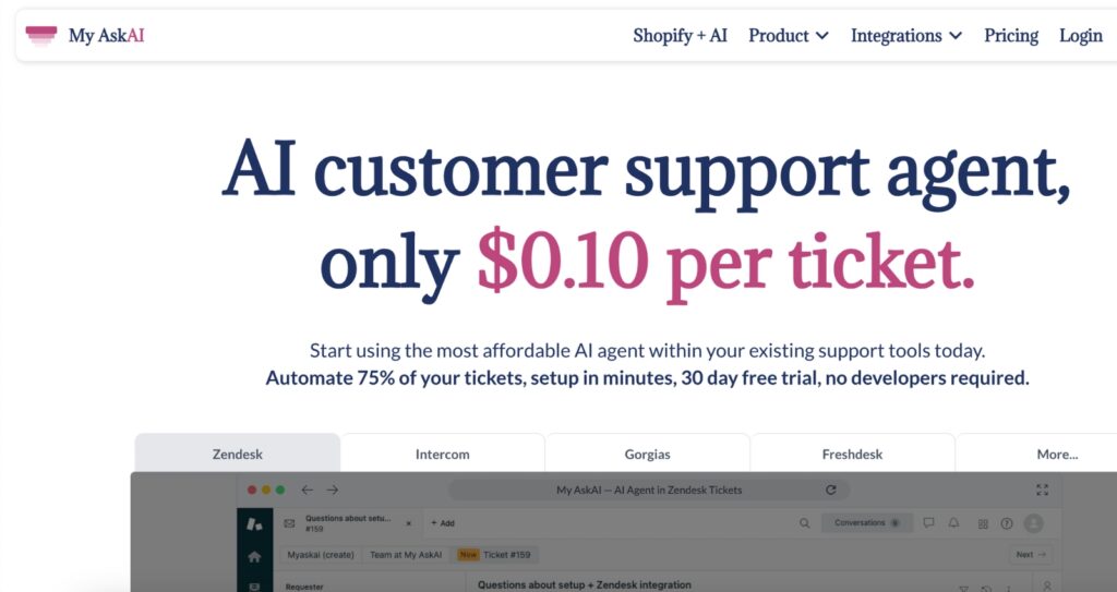 My AskAI - An AI support assistant for SaaS companies