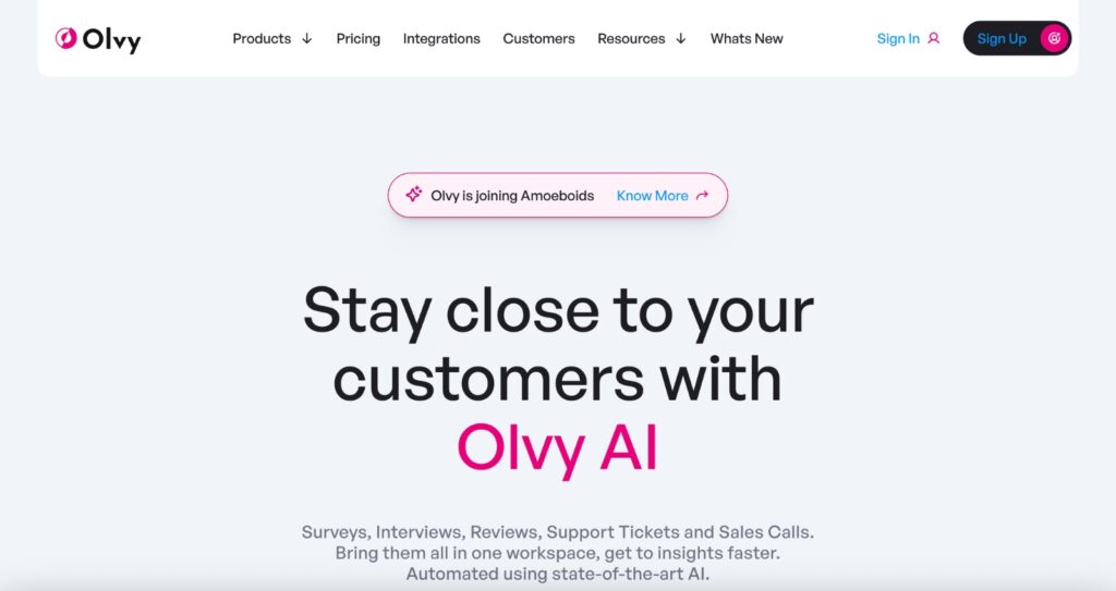 Olvy - An automated user feedback loop
