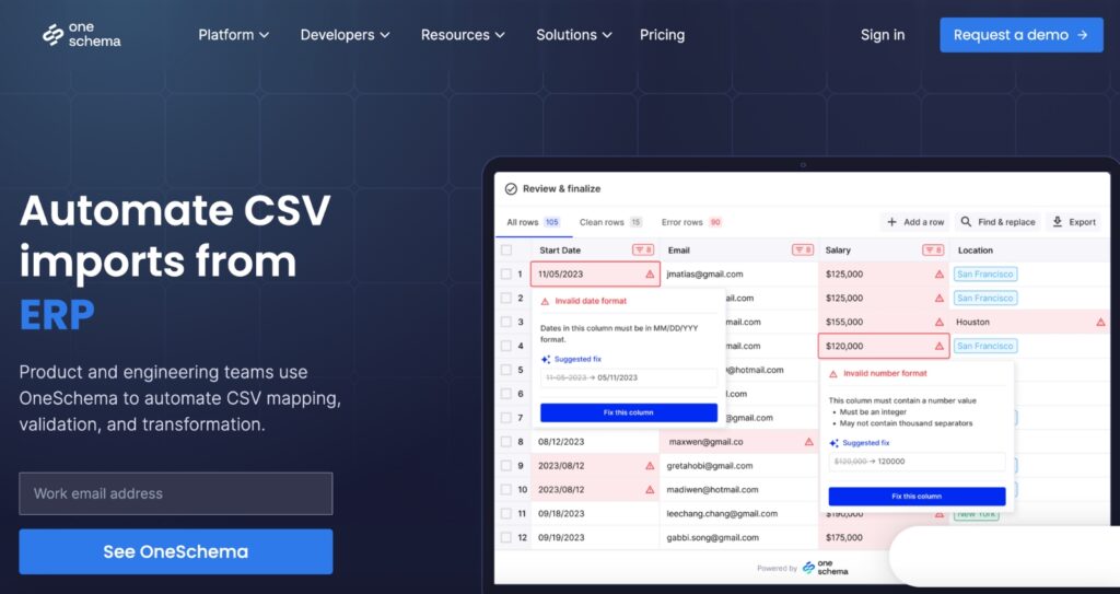 OneSchema - A CSV data import solution
