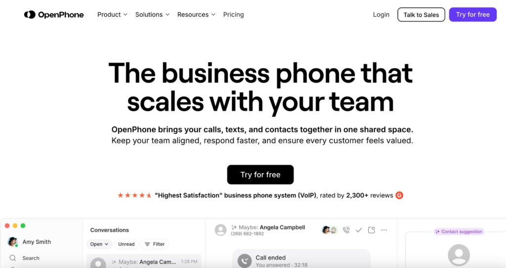 OpenPhone - A shared phone system for customer service
