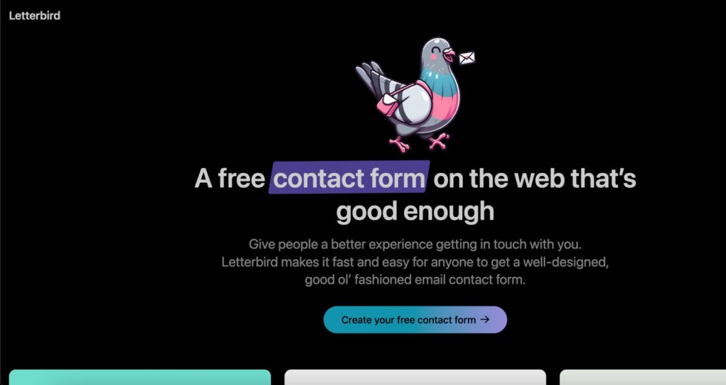Letterbird - A free, simplified contact form solution